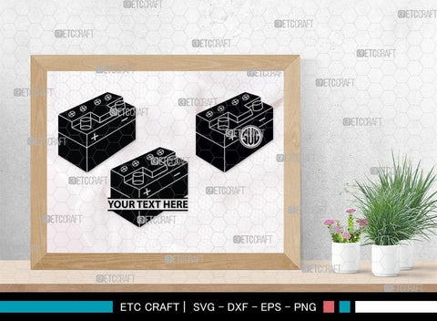 Car Battery Monogram, Car Battery Silhouette, Car Battery SVG, Battery Svg, Car Mechanic Svg, Car Battery Icon Svg, Charger Battery Svg, SB00472 SVG ETC Craft 