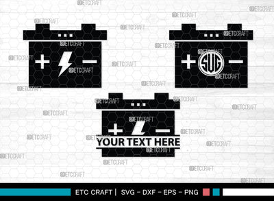 Car Battery Monogram, Car Battery Silhouette, Car Battery SVG, Battery Svg, Car Mechanic Svg, Car Battery Icon Svg, Charger Battery Svg, SB00472 SVG ETC Craft 