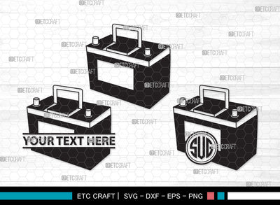 Car Battery Monogram SVG | Car Battery SVG | Car Mechanic Svg | Battery Svg | Car Battery Monogram SVG ETC Craft 