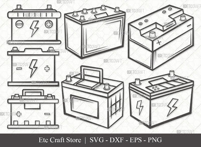 Car Battery Outline SVG Cut File | Car Battery SVG | Car Mechanic Svg | Battery Svg | Car Battery Bundle SVG ETC Craft 