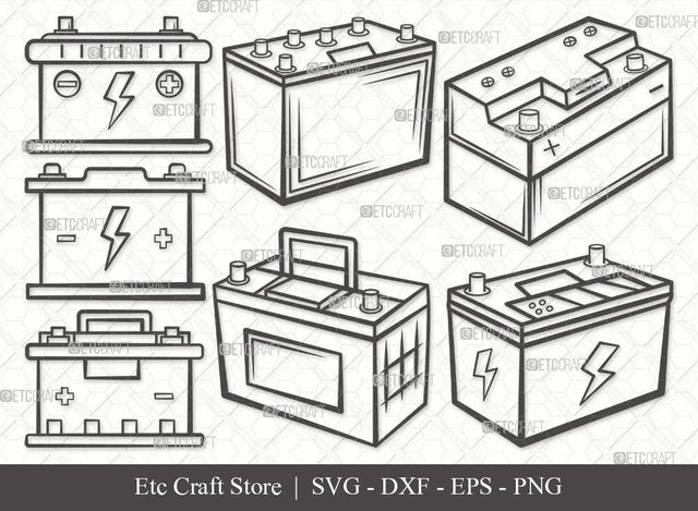 Car Battery Outline SVG Cut File | Car Battery SVG | Car Mechanic Svg | Battery Svg | Car Battery Bundle SVG ETC Craft 