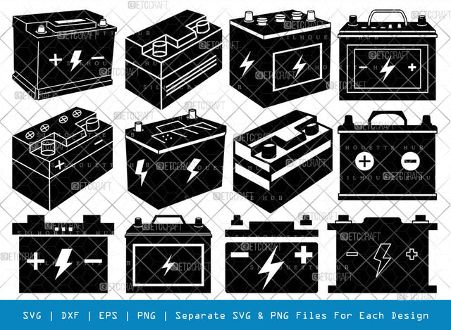 Car Battery SVG Cut Files | Car Battery Silhouette | Battery Svg | Car Mechanic Svg | Car Battery Icon Svg | Charger Battery Svg | Car Battery Bundle SVG ETC Craft 