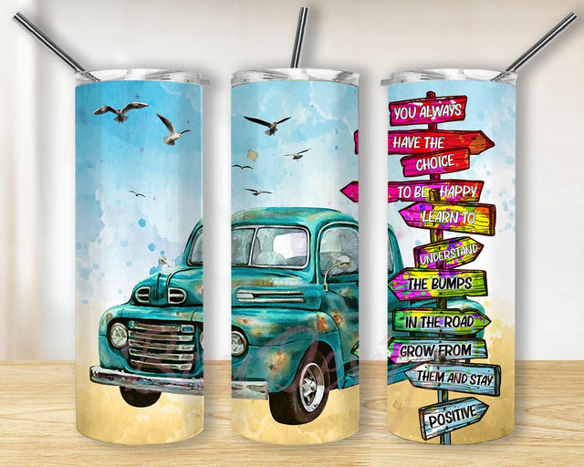 Car Beach Tumbler Sublimation Design, Car Beach PNG Wrap 20oz Skinny Sublimation Straight & Tapered Tumbler Design Download Sublimation BouDesign 