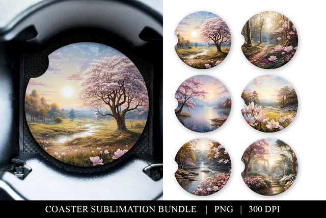Car Coaster Bundle, Fantasy Round Sublimation Design Sublimation BijouBay 