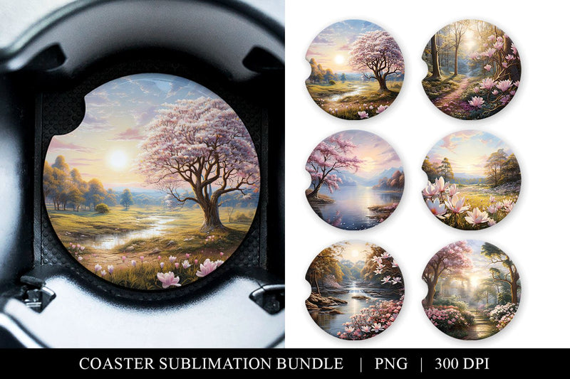 Car Coaster Bundle, Fantasy Round Sublimation Design Sublimation BijouBay 