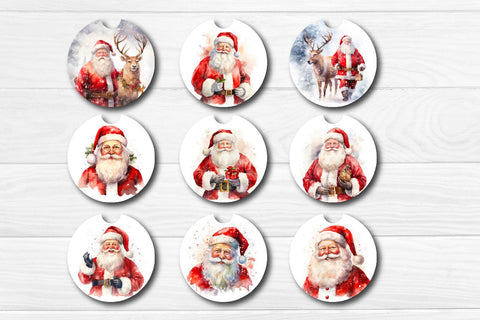 Car Coaster Christmas Sublimation Bundle Round Coaster Sublimation design Snowman Baby Animals 3D Flowers PNG Sublimation Createya Design 