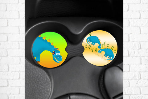 Car coaster sublimation design | Dinosaur sublimation Sublimation Svetana Studio 