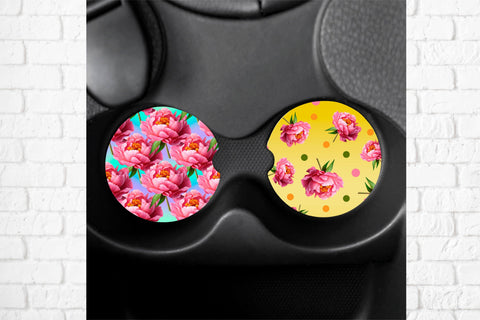 Car coaster sublimation design | Flower keychain design Sublimation Svetana Studio 