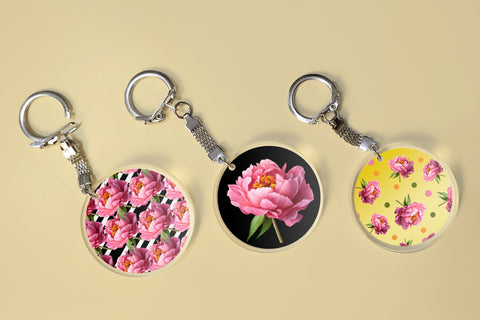 Car coaster sublimation design | Flower keychain design Sublimation Svetana Studio 