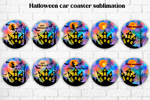 Car coaster sublimation design | Halloween keychain design Sublimation Svetana Studio 