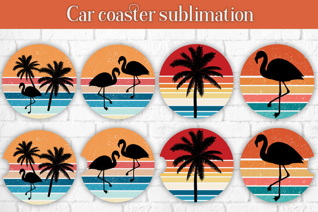 Car coaster sublimation design | Tropical keychain design Sublimation Svetana Studio 