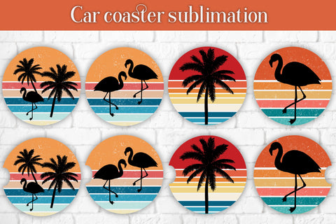 Car coaster sublimation design | Tropical keychain design Sublimation Svetana Studio 