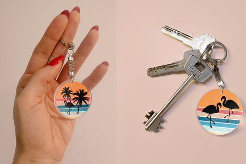 Car coaster sublimation design | Tropical keychain design Sublimation Svetana Studio 