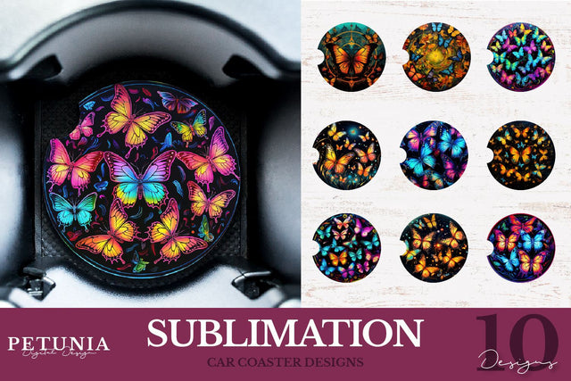 Car Coaster Sublimation Designs Sublimation Petunia Digital Design 