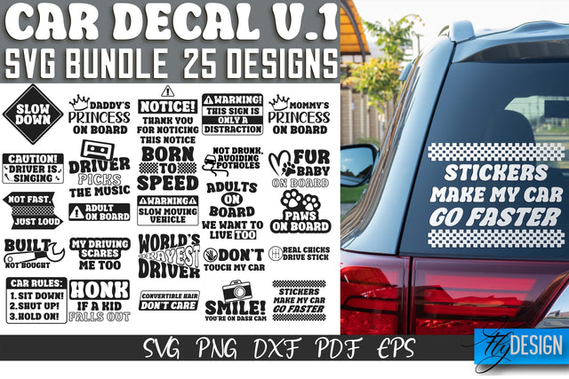 Car Decal | Car Decals SVG | Funny Quotes SVG v.1 SVG Fly Design 