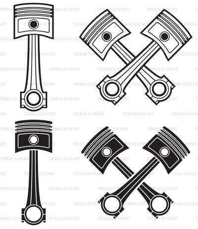 Car Engine Pistons SVG TribaliumArtSF 