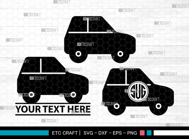 Car Icons Monogram, Car Svg, Classic Car Svg, Cars, Automobile, Car Monogram, Icon Monogram, Svg Cut File, Dxf, Eps, Png, SVG ETC Craft 