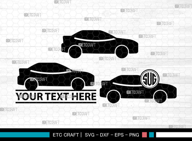 Car Icons Monogram, Car Svg, Classic Car Svg, Cars, Automobile, Car Monogram, Icon Monogram, Svg Cut File, Dxf, Eps, Png, SVG ETC Craft 