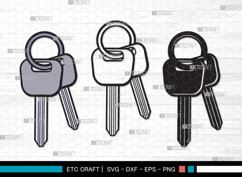 Car Keys Clipart SVG, Key Decals Svg, Key Printable Svg, Key Svg, Auto Keys Svg, Car Keys Clipart SVG ETC Craft 