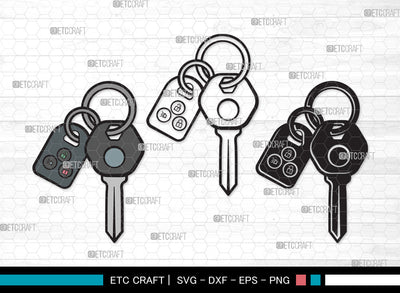 Car Keys Clipart SVG, Key Decals Svg, Key Printable Svg, Key Svg, Auto Keys Svg, Car Keys Clipart SVG ETC Craft 
