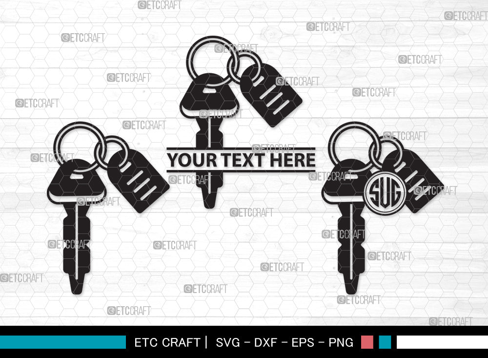 Car Keys Monogram SVG, Key Decals Svg, Key Printable Svg, Key Svg, Auto ...