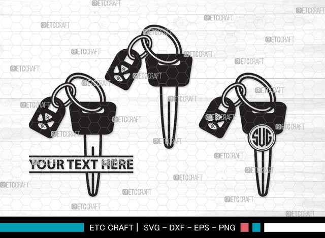 Car Keys Monogram SVG, Key Decals Svg, Key Printable Svg, Key Svg, Auto Keys Svg, Car Keys Monogram SVG ETC Craft 