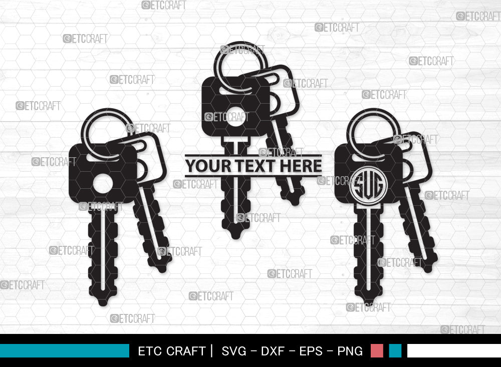 Car Keys Monogram SVG, Key Decals Svg, Key Printable Svg, Key Svg, Auto ...