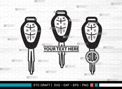 Car Keys Monogram SVG, Key Decals Svg, Key Printable Svg, Key Svg, Auto Keys Svg, Car Keys Monogram SVG ETC Craft 