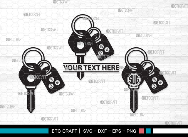 Car Keys Monogram SVG, Key Decals Svg, Key Printable Svg, Key Svg, Auto Keys Svg, Car Keys Monogram SVG ETC Craft 