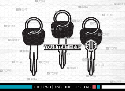 Car Keys Monogram SVG, Key Decals Svg, Key Printable Svg, Key Svg, Auto Keys Svg, Car Keys Monogram SVG ETC Craft 