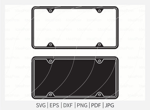 Car License Plate svg, Car license plate Silhouette, License Plate Template, Car License Plate Vector, License Plate Clipart, Cuttable SVG Dinvect 