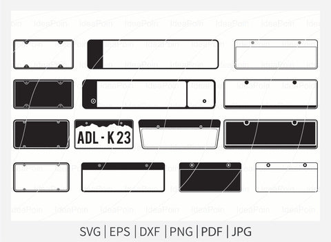 Car License Plate svg, Car license plate Silhouette, License Plate Template, Car License Plate Vector, License Plate Clipart, Cuttable SVG Dinvect 