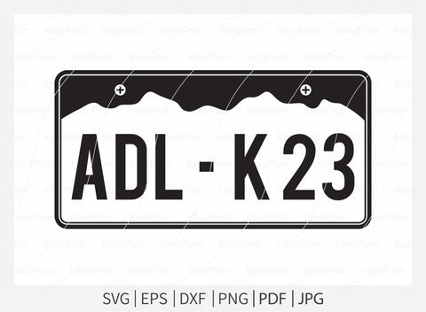 Car License Plate svg, Car license plate Silhouette, License Plate Template, Car License Plate Vector, License Plate Clipart, Cuttable SVG Dinvect 