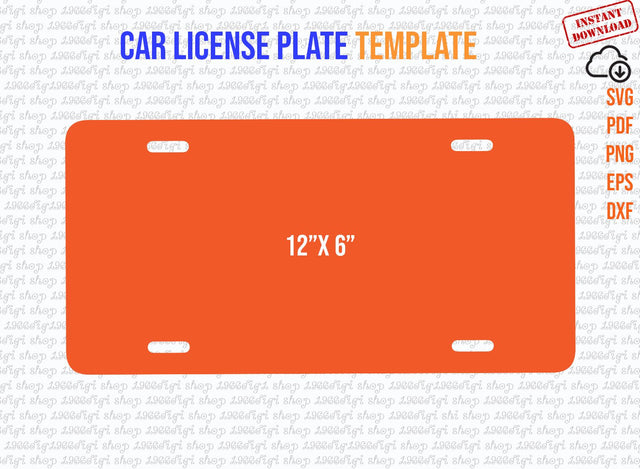 Car License Plate Template Svg, Car License Plate, Blank License Plate Template, Car accessories, Car Plate For Sublimation Svg, Dxf Png Eps SVG 1966digi 