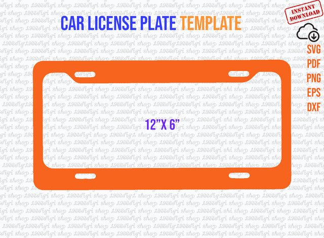 Car License Plate Template Svg, Car License Plate Png, Blank License Plate Template, Car accessories, Car Plate For Sublimation Svg, Dxf, Png SVG 1966digi 
