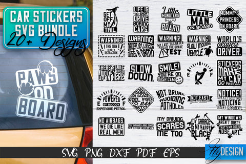 Car Stickers SVG Bundle | Car Decals SVG | Funny Quotes SVG v.2 SVG Fly Design 