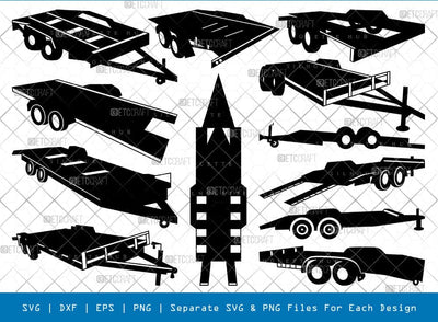 Car Trailer Silhouette, Car Trailer SVG, Trailer Svg, Camper Trailer Svg, Utility Trailer Svg, Car Trailer Bundle, SB00824 SVG ETC Craft 
