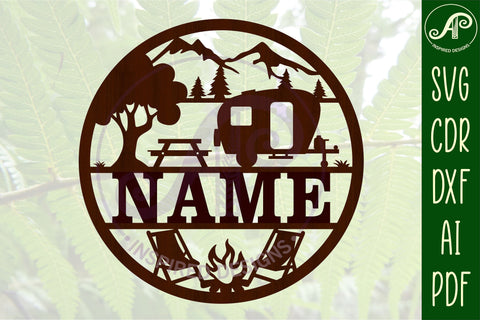 Caravan/ camper name sign svg laser cut template SVG APInspireddesigns 