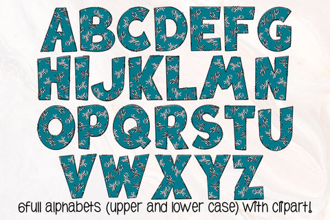 Carcinoid Cancer Awareness Doodle Letters PNG, Wear Zebra Alpha Bundle SVG Crafty Mama Studios 