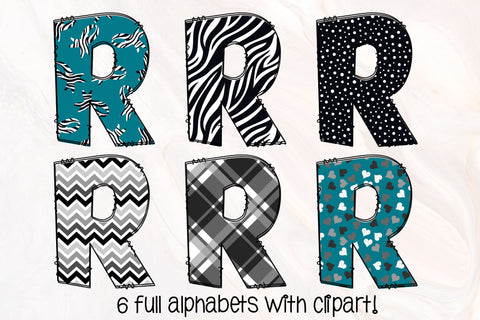 Carcinoid Cancer Awareness Doodle Letters PNG, Wear Zebra Alpha Bundle SVG Crafty Mama Studios 