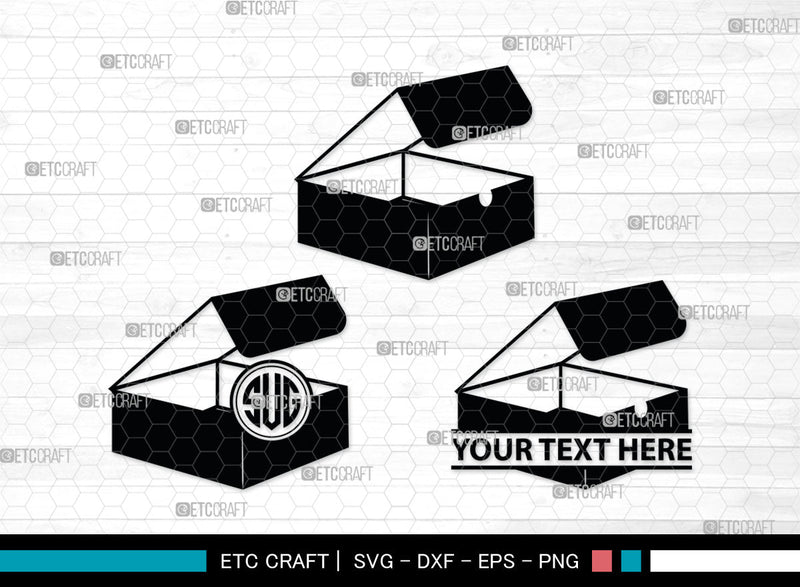 Cardboard Box Monogram, Cardboard Box Silhouette, Cardboard Box SVG ...