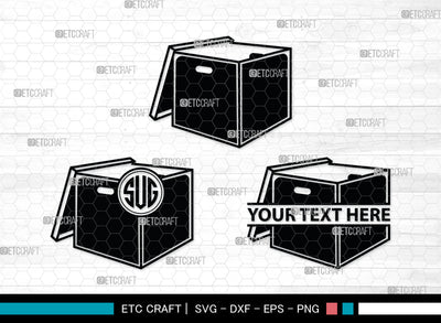 Cardboard Box Monogram, Cardboard Box Silhouette, Cardboard Box SVG, Package Svg, Rectangle Box Svg, Shipping Box Svg, SB00020 SVG ETC Craft 