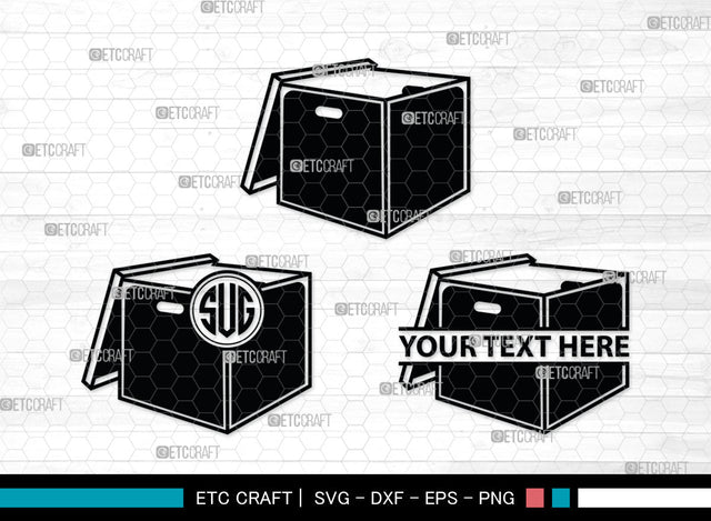 Cardboard Box Monogram, Cardboard Box Silhouette, Cardboard Box SVG, Package Svg, Rectangle Box Svg, Shipping Box Svg, SB00020 SVG ETC Craft 