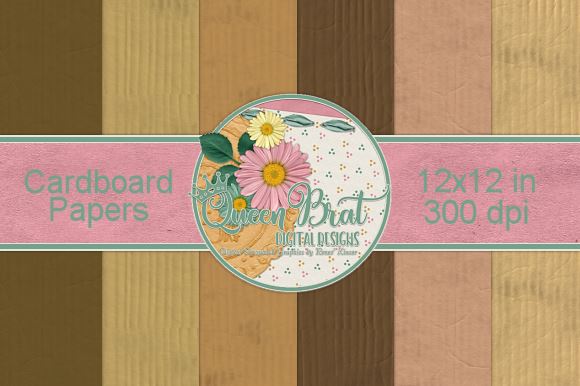 Cardboard Papers Digital Pattern QueenBrat Digital Designs 