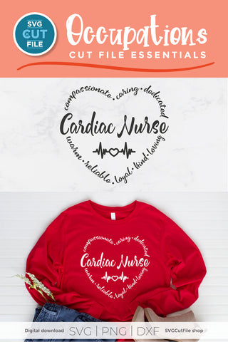 Cardiac Nurse svg for a Cardiologist nurse team SVG SVG Cut File 