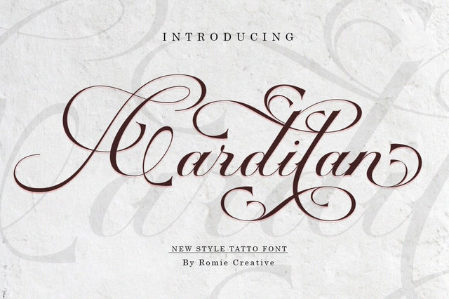 Cardilan | Tattoo Font Font RomieStudio 