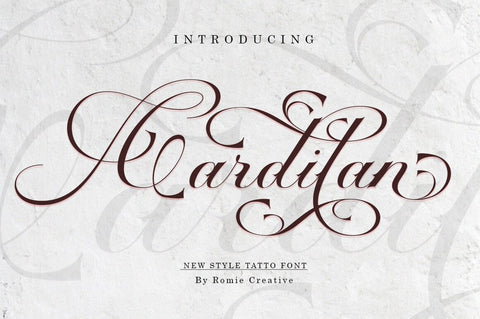 Cardilan | Tattoo Font Font RomieStudio 