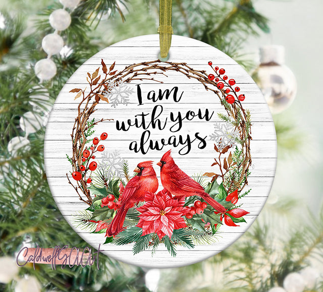 Cardinal I am With You Ornament Png, Round Christmas Ornament, PNG Instant Download, Xmas Ornament Sublimation Designs Downloads Sublimation CaldwellArt 