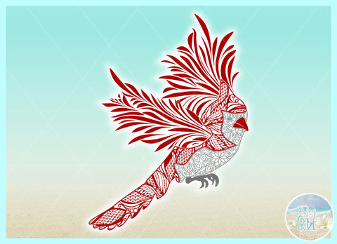 Cardinal Mandala Zentangle SVG | Cardinal SVG SVG Harbor Grace Designs 
