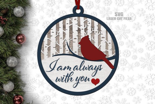 Cardinal Ornament SVG Laser Cut Files | Memorial SVG | Christmas SVG SVG Cloud9Design 